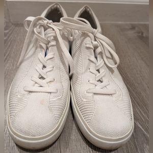 Rothy's Mens RS01 Sneakers Size 10 White Textile Low Top Lace Up Casual Shoes